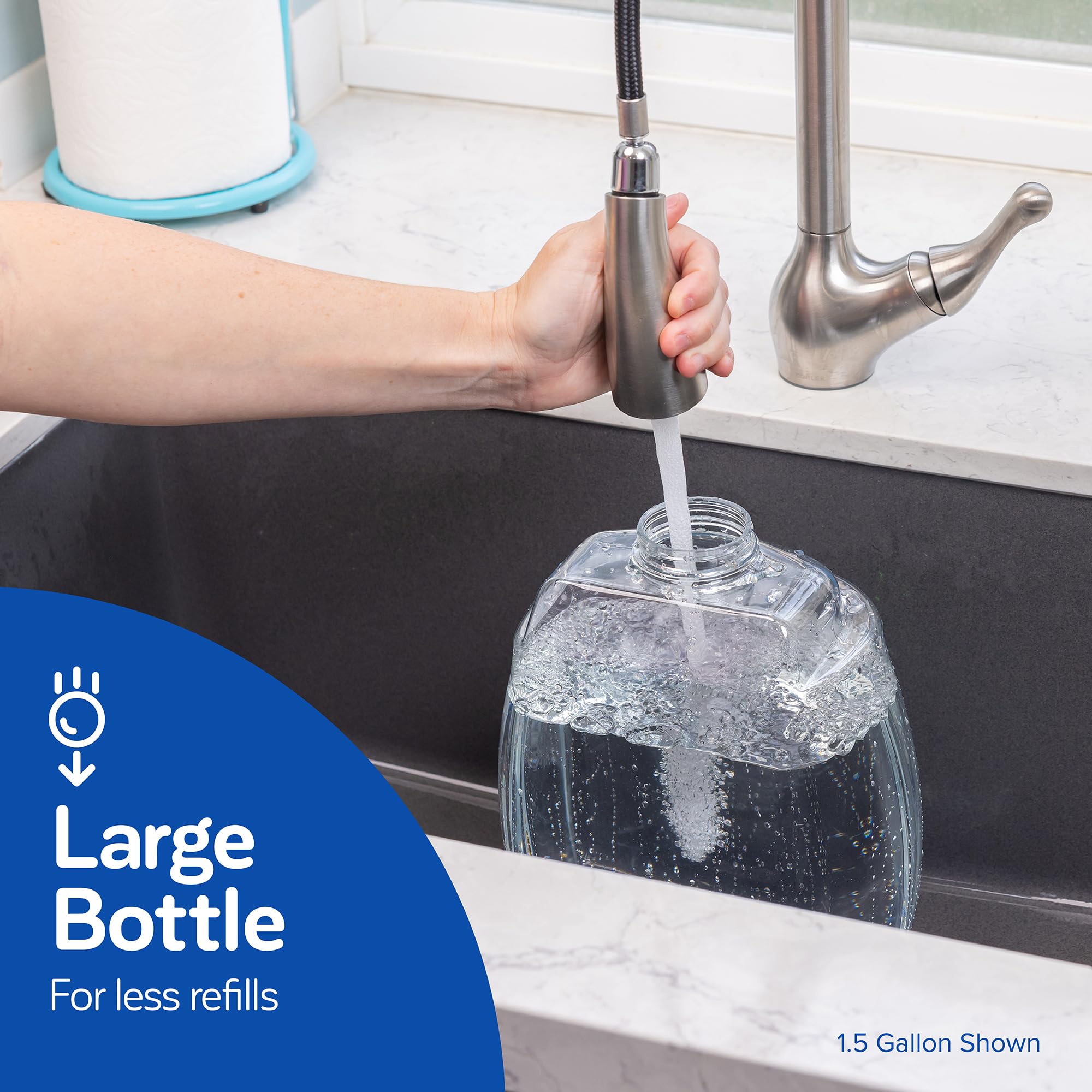 Petmate comparaison de taille avec un objet pour évaluer capacité 3 gallons