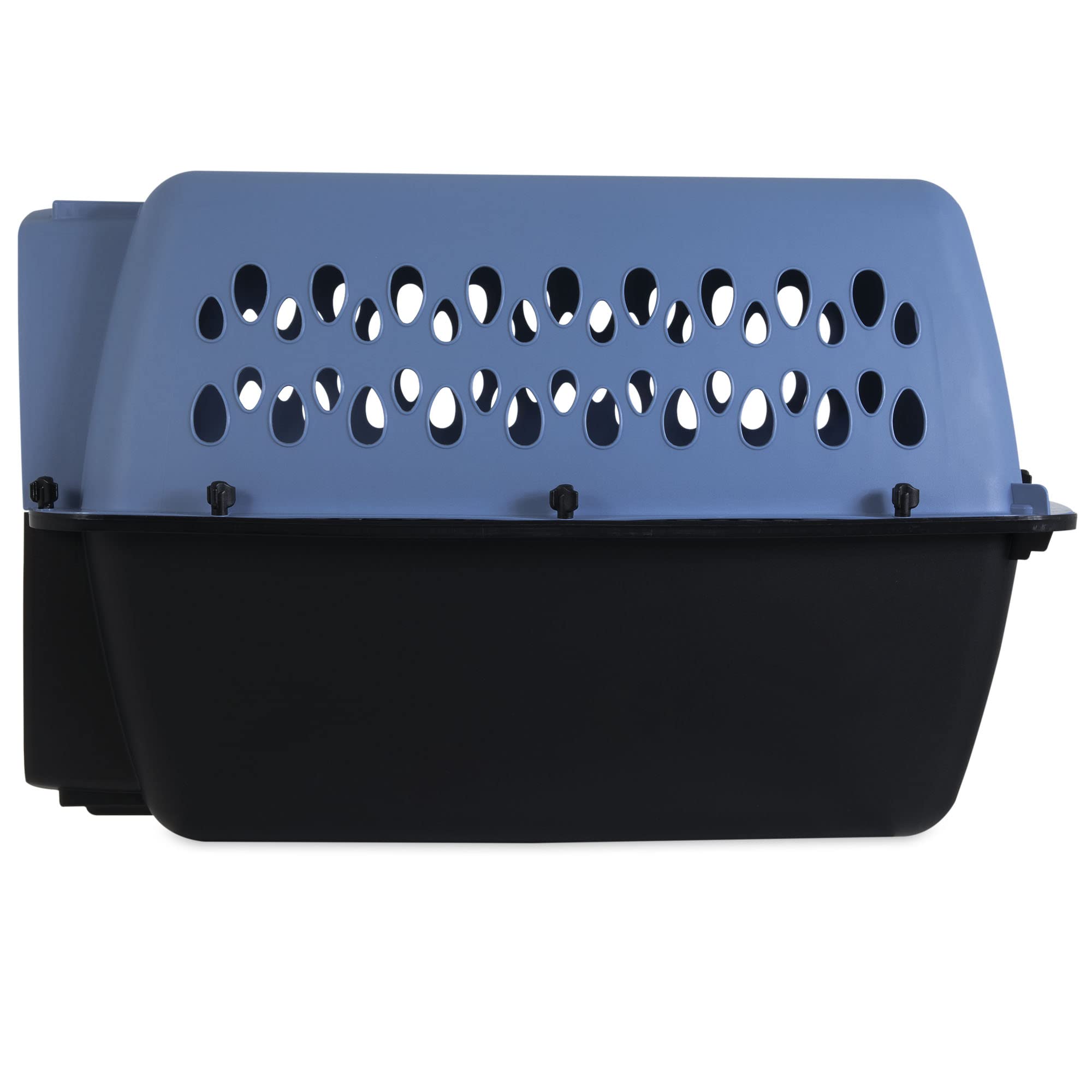 Petmate poignée rabattable en position pour transport confortable et stable