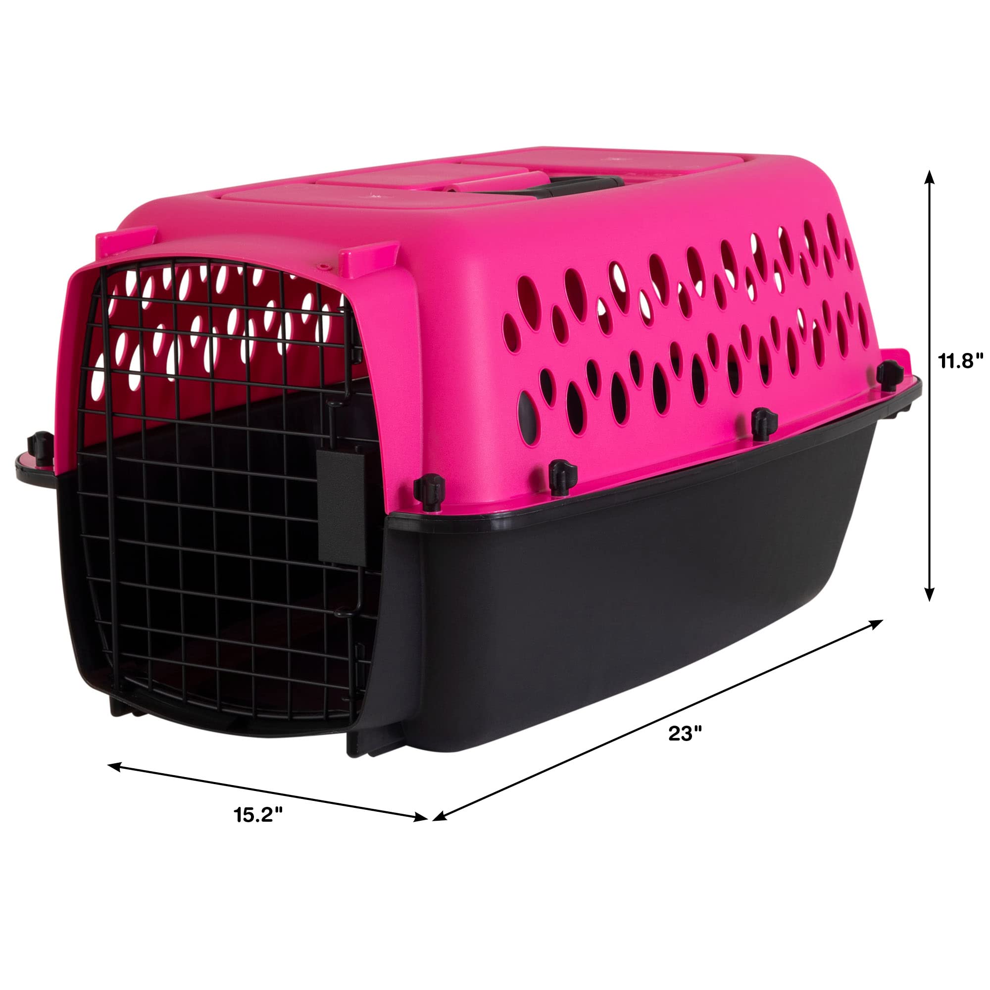 Petmate Pet Porter détail porte métallique avec loquet sécurisé