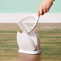 Petmate Scoop N' Hide godet profond illustrant capacité de collecte améliorée