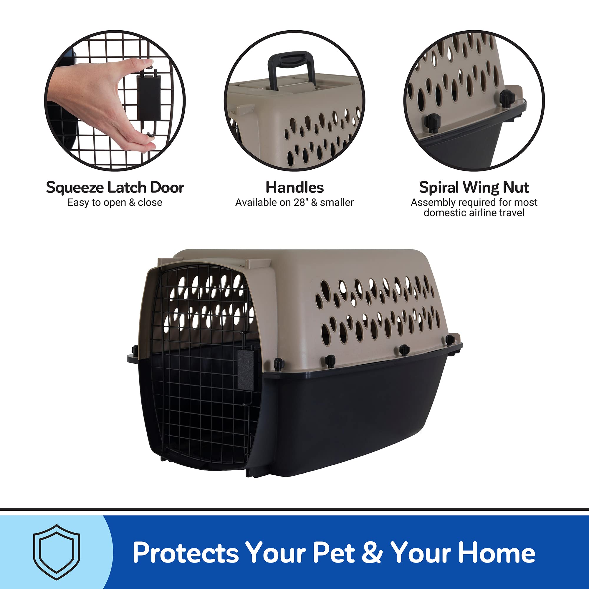 Petmate cage installée dans coffre de voiture pour transport sûr