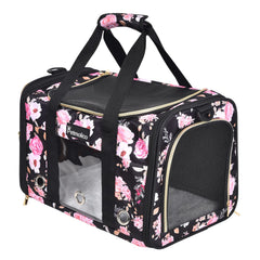 Petmolico vue avant du sac Rose Peony, design stylé et transport sûr