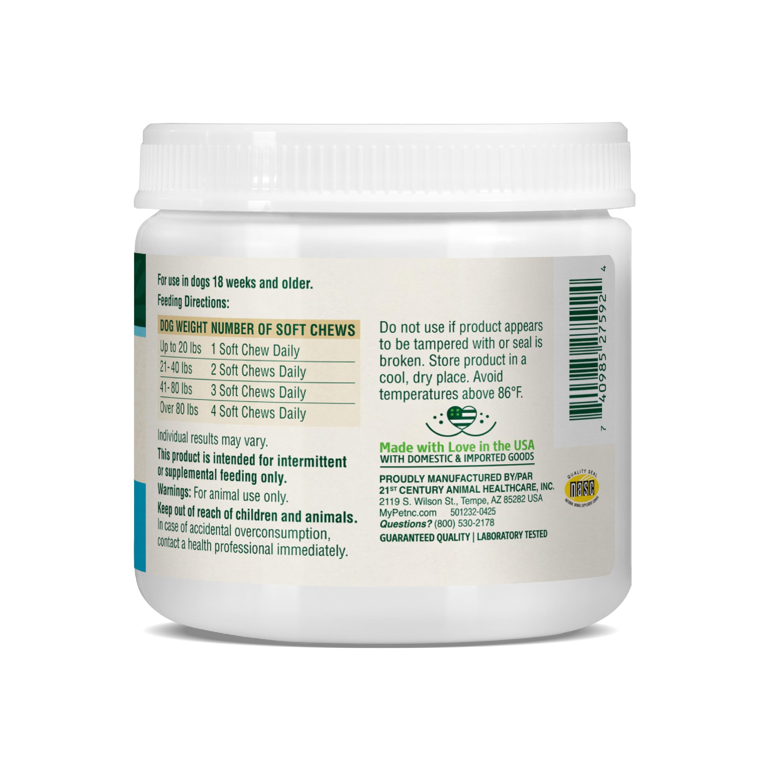 PetNC Natural Care pot fermé montrant un rangement au sec et maintien de fraîcheur
