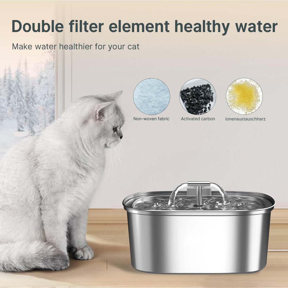 PetNeizance scène lifestyle chat buvant fontaine propre, encouragement à boire