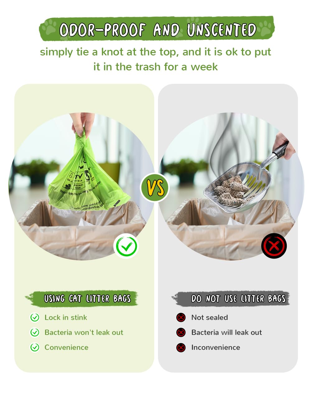 PETOCAT sac disposé dans une cuisine propre, solution discrète