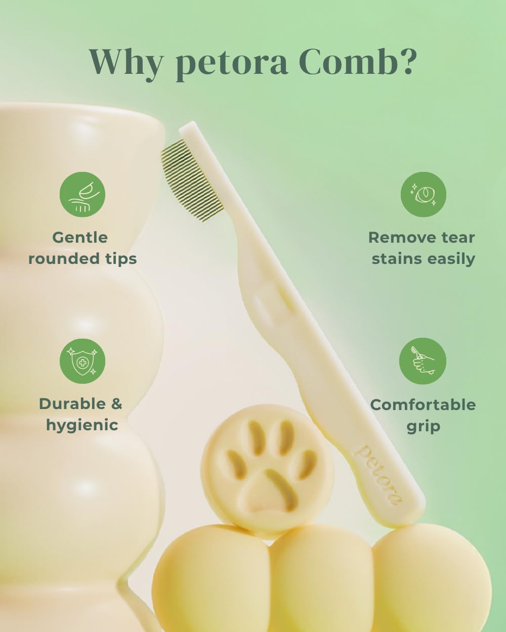 petora gros plan des dents inox à bouts arrondis pour nettoyage en douceur