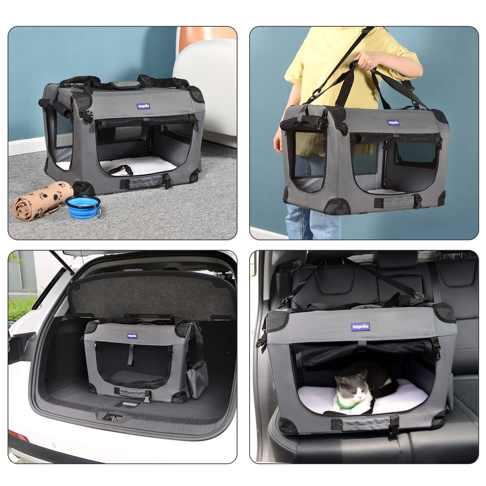 Petprsco cage installée dans une voiture montrant sécurité et confort en trajet