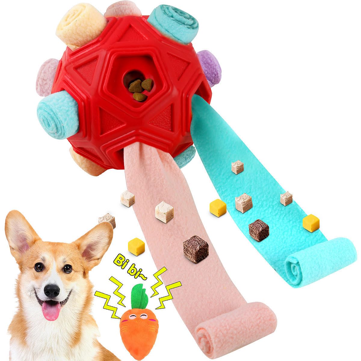 Petration snuffle ball face avant rouge macaron montrant design attractif pour jeu