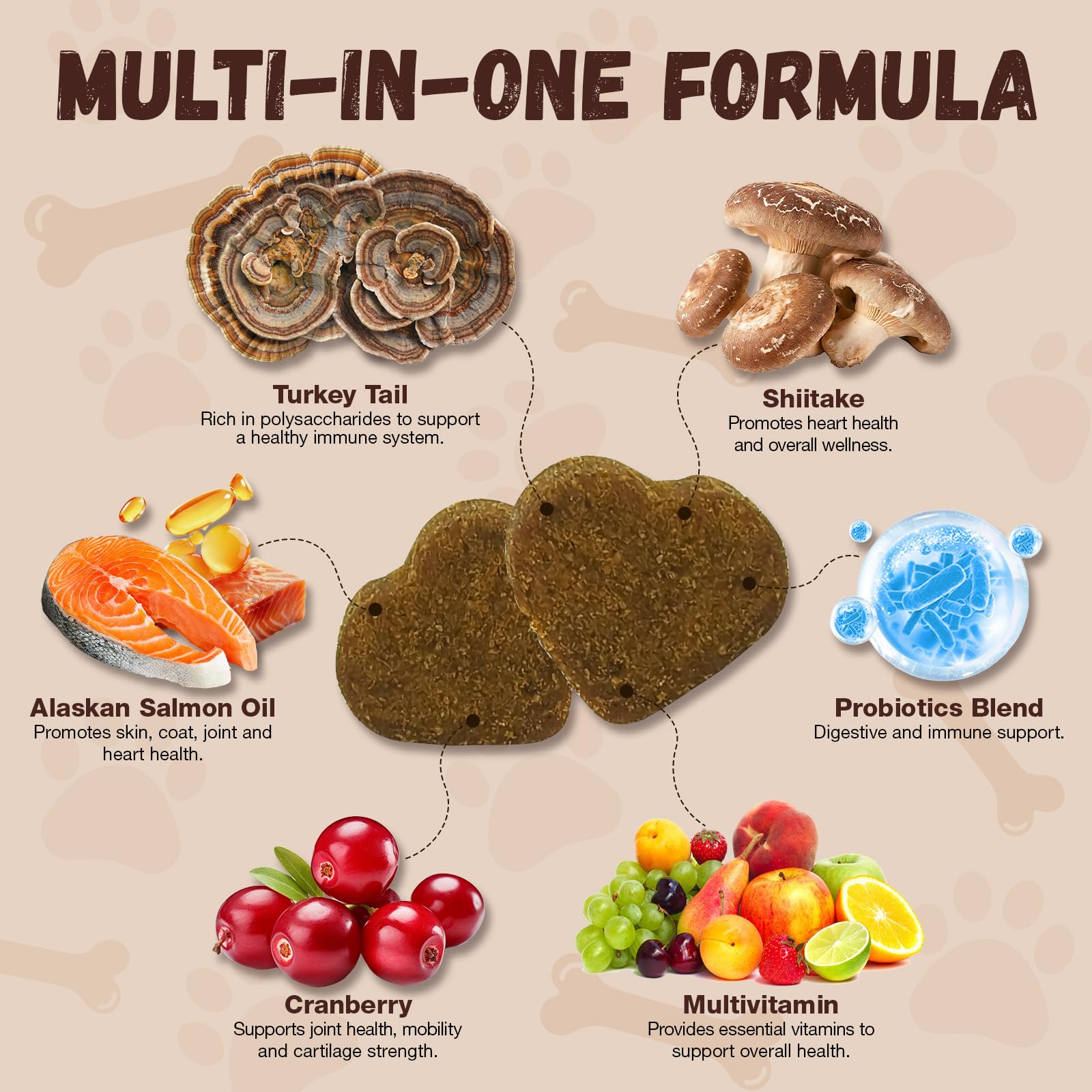 Petrivium tableau des ingrédients et probiotiques pour soutien intestinal