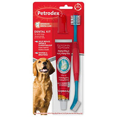 Petrodex kit emballage montrant le contenu prêt à l'emploi pour hygiène dentaire