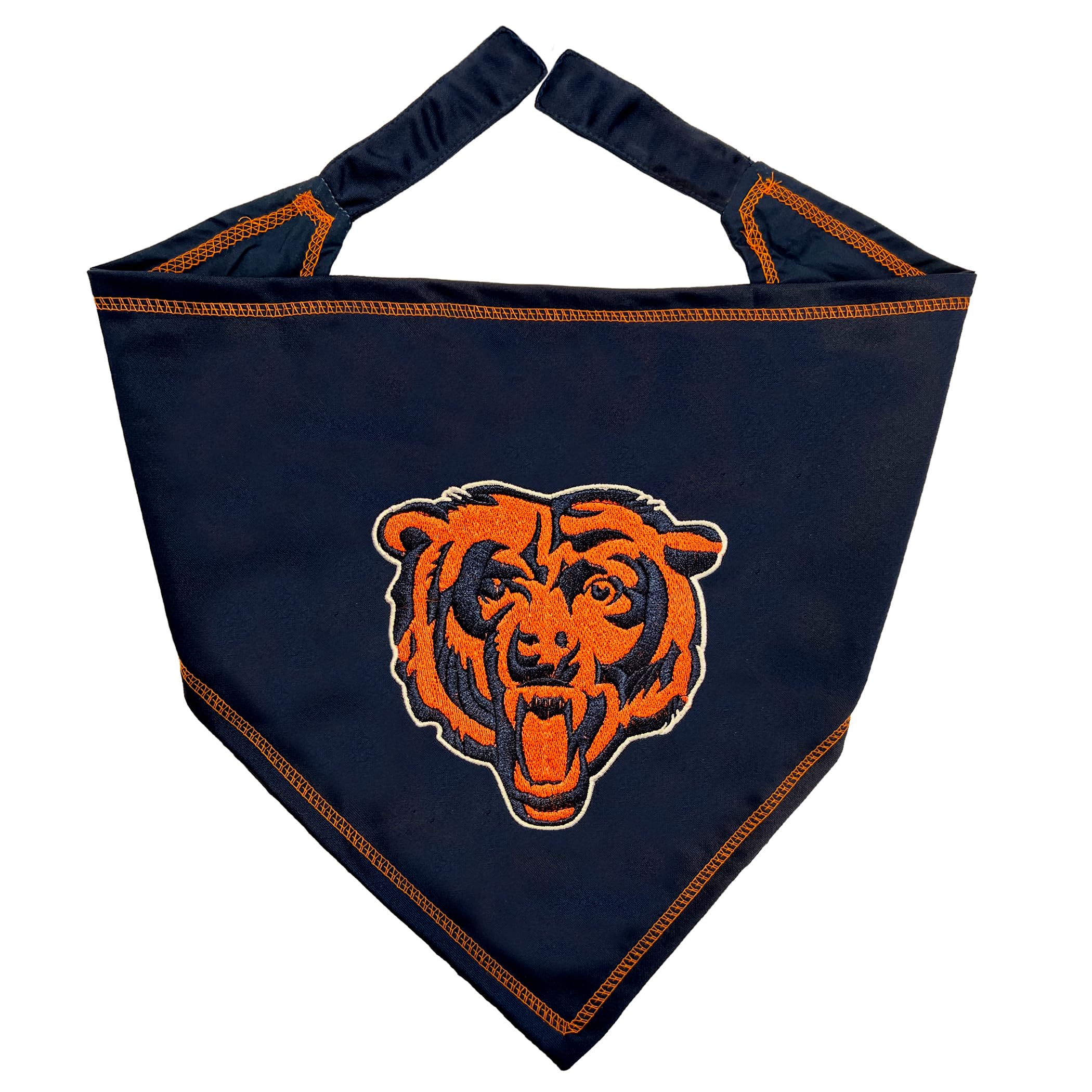 Pets First bandana Chicago Bears vue avant montrant le logo pour fierté d'équipe