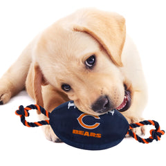 Photos des cordes de tirage Pets First sur le jouet Chicago Bears, facilite le jeu de tug et la prise