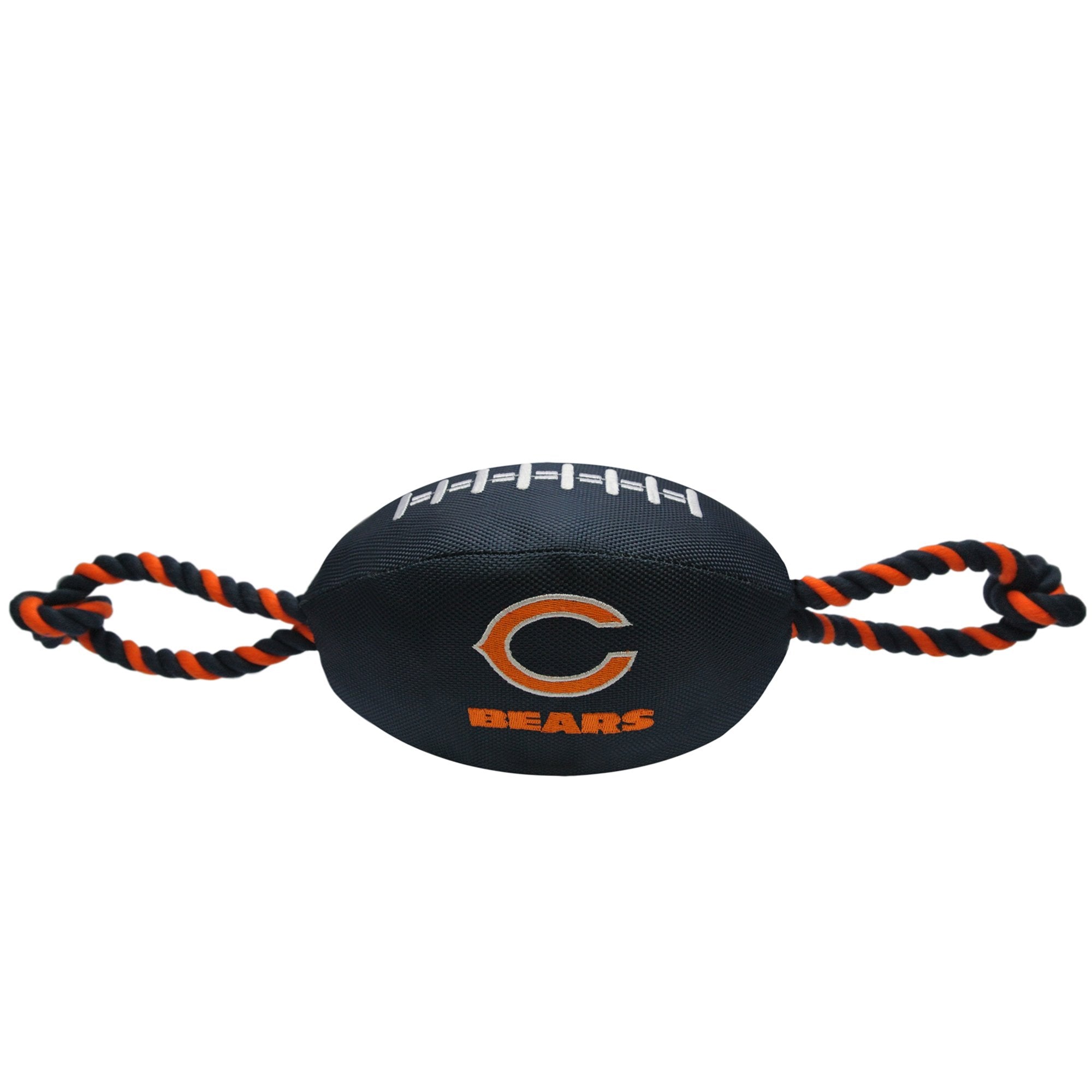 Pets First jouet Chicago Bears vue avant montrant les couleurs et la forme football, divertissement assuré