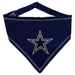 Pets First bandana Dallas Cowboys vue avant montrant logo brodé, parfait pour supporter l'équipe