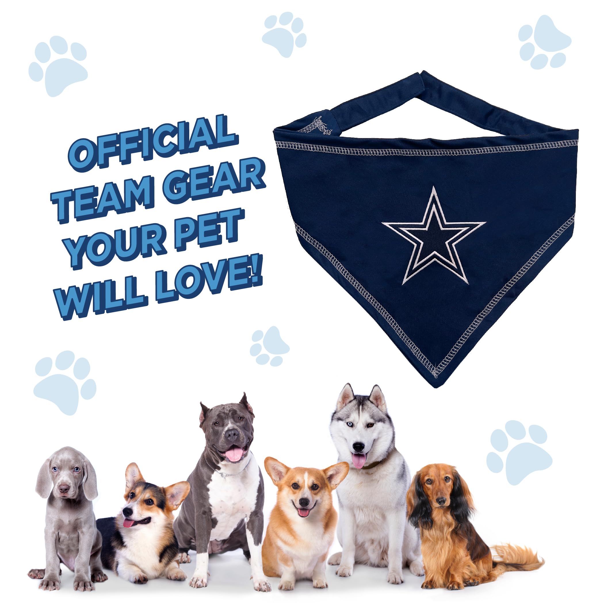 Pets First bandana Dallas Cowboys en situation de fête, idéal pour photos et événements festifs
