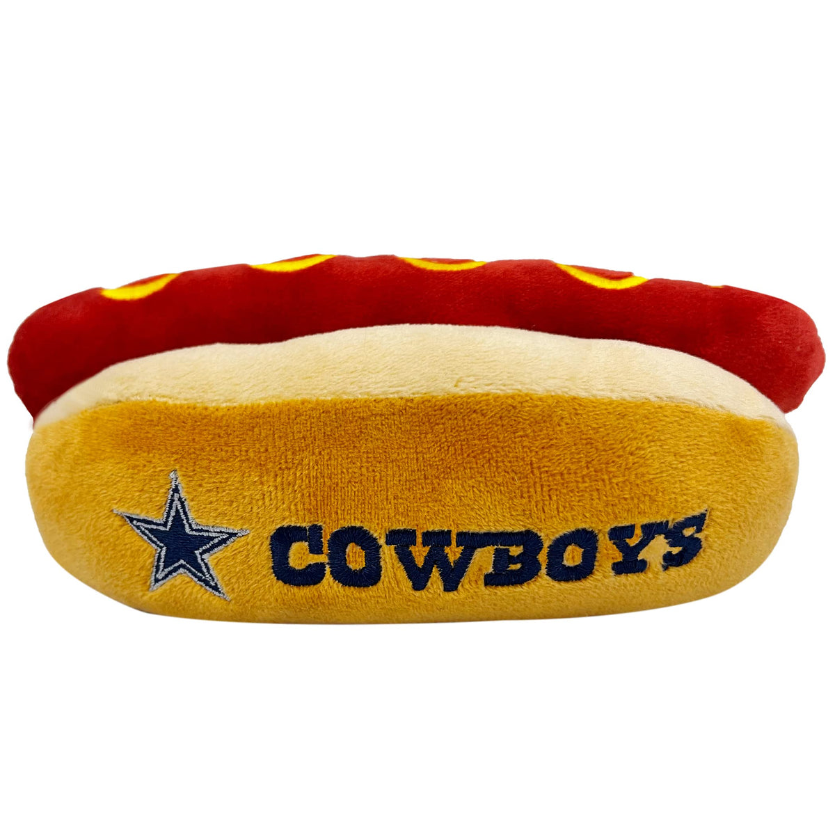 Pets First hot dog devant montrant logo Dallas Cowboys et attraction visuelle