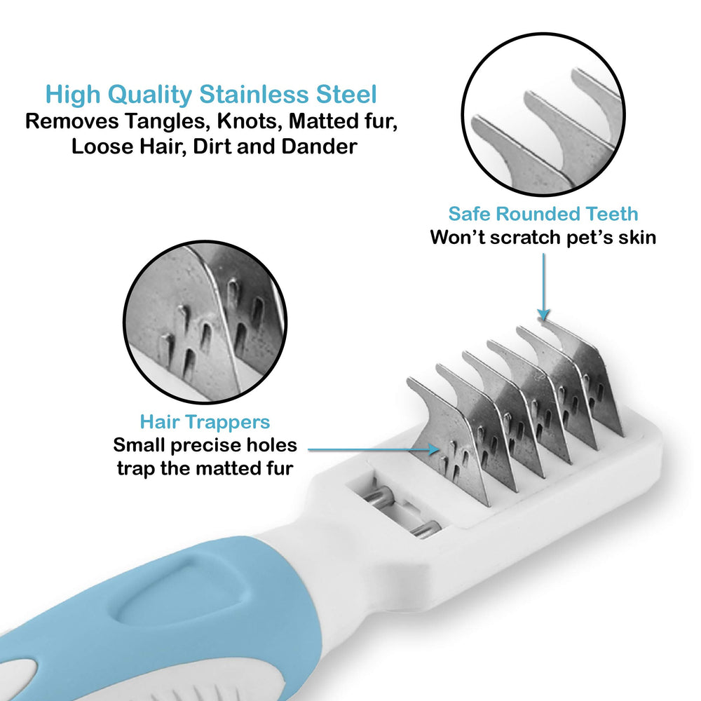 Pets First gros plan dents acier inoxydable pour démêler efficacement