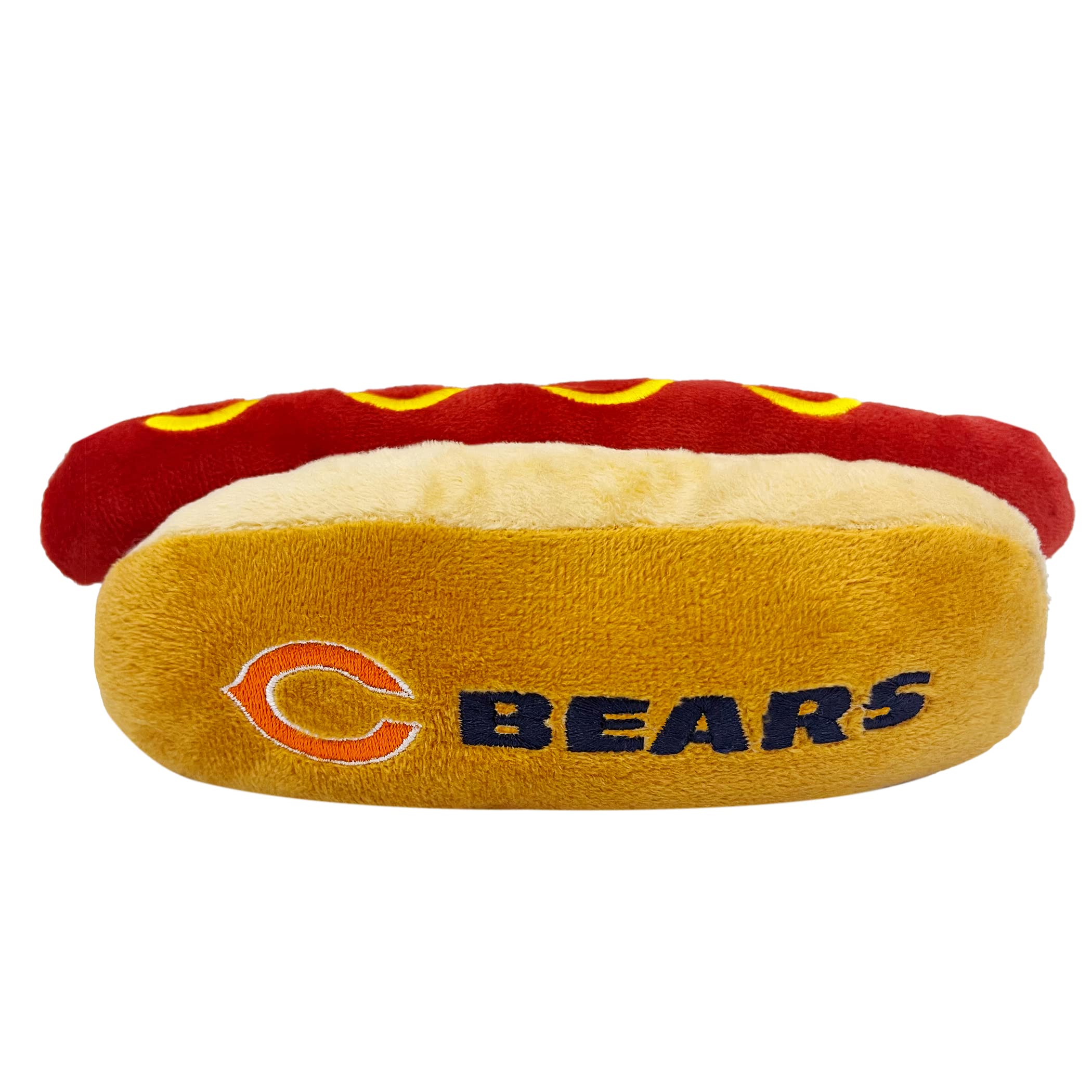 Pets First gros plan du logo Chicago Bears brodé, assure authenticité visuelle