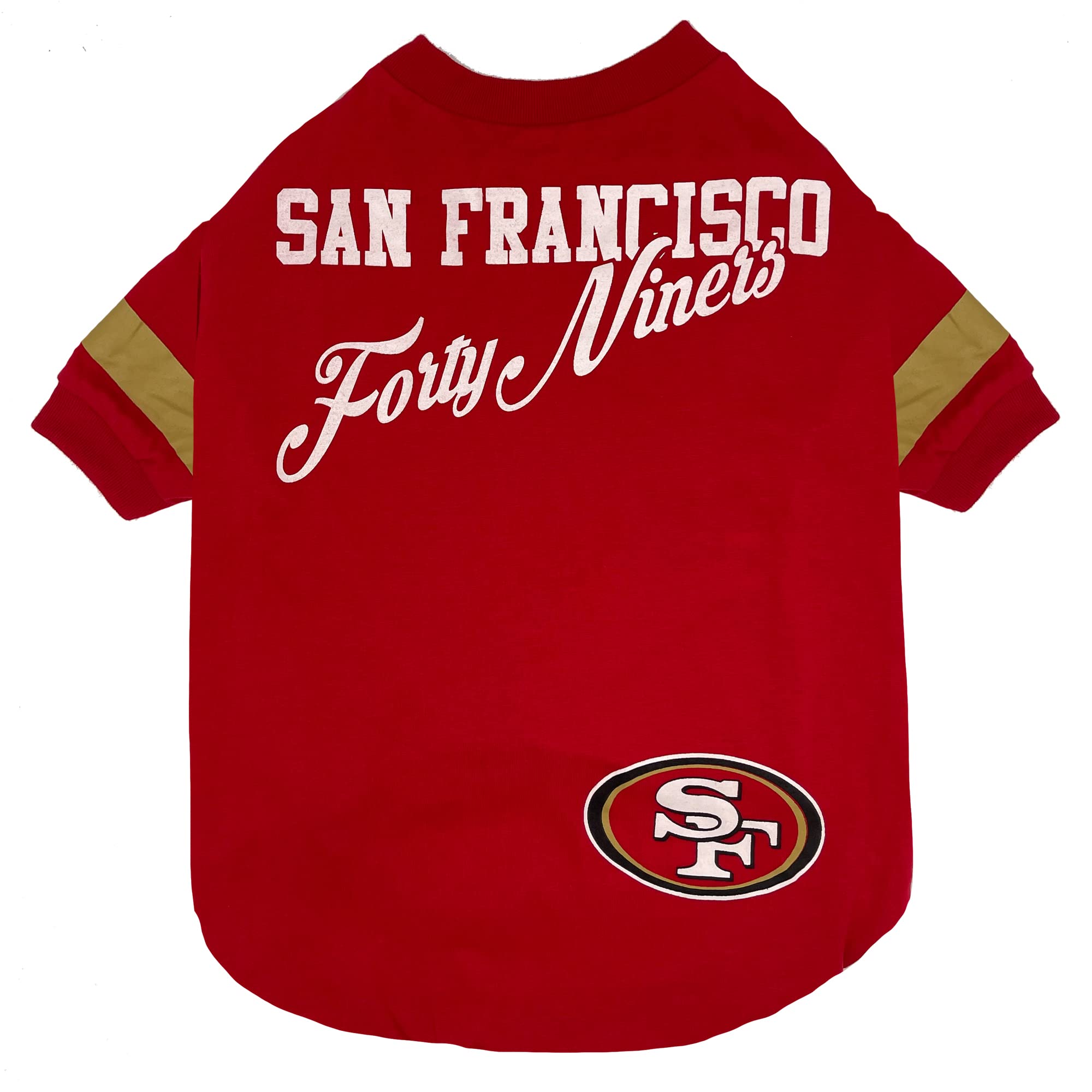 Pets First t-shirt San Francisco 49ers face avant avec logo, montre l'identité d'équipe et style