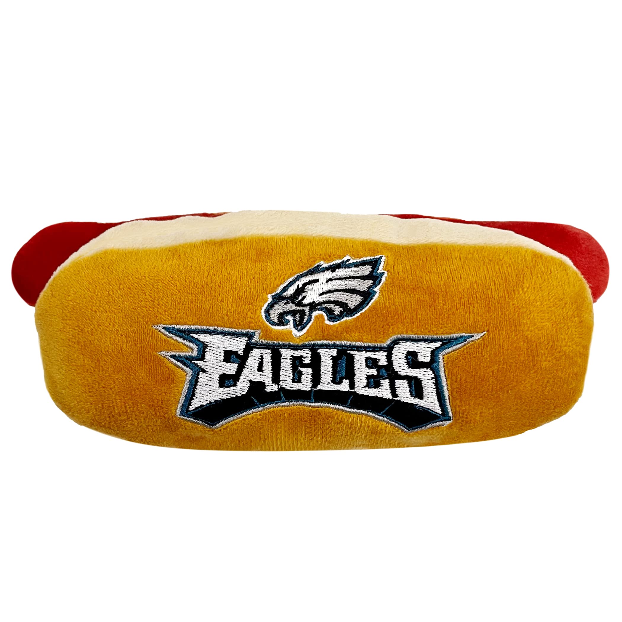 Pets First hot dog avant montrant logo Philadelphia Eagles et attractivité pour jeu