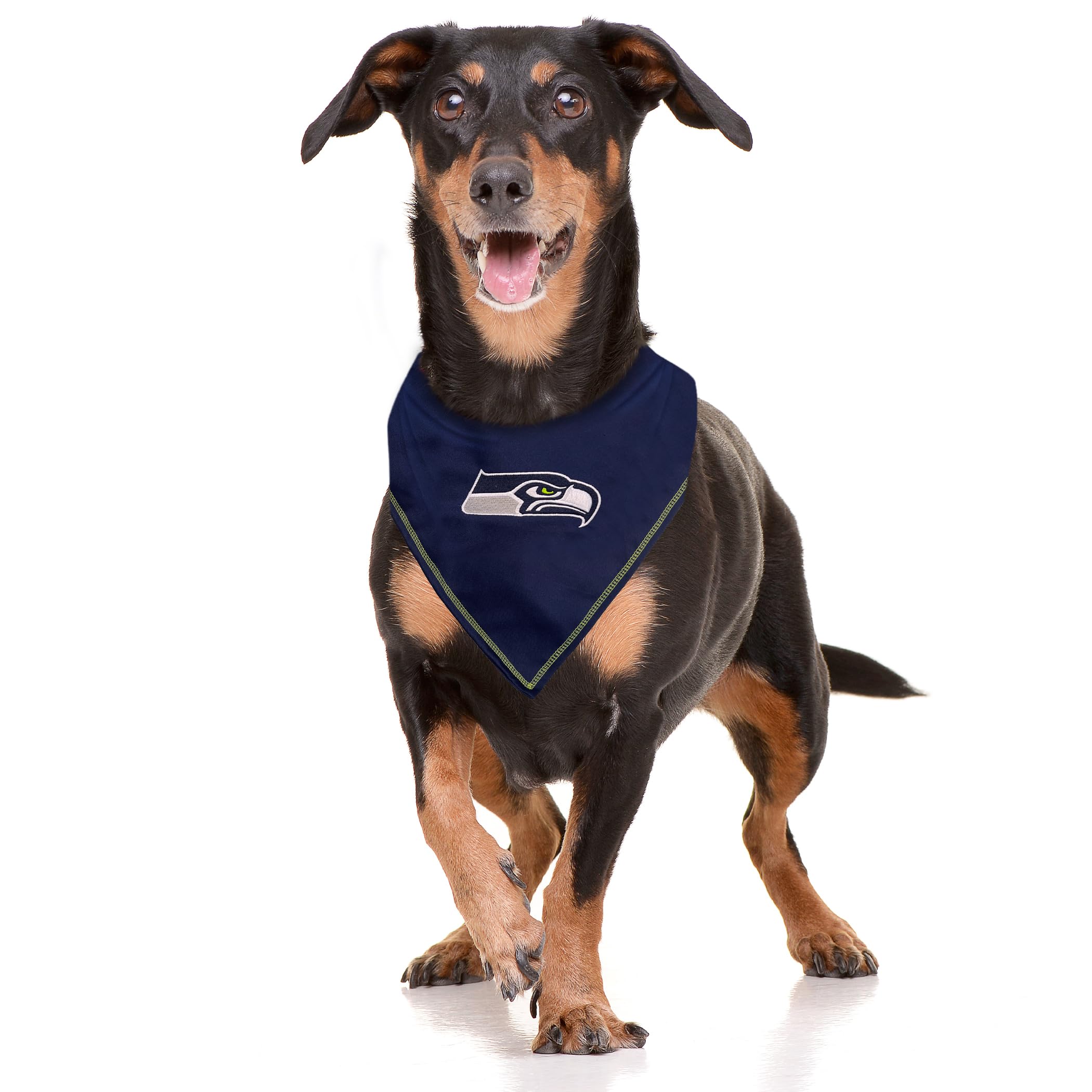 Texture du tissu poly-coton du bandana Pets First Seattle Seahawks, confortable et résistant