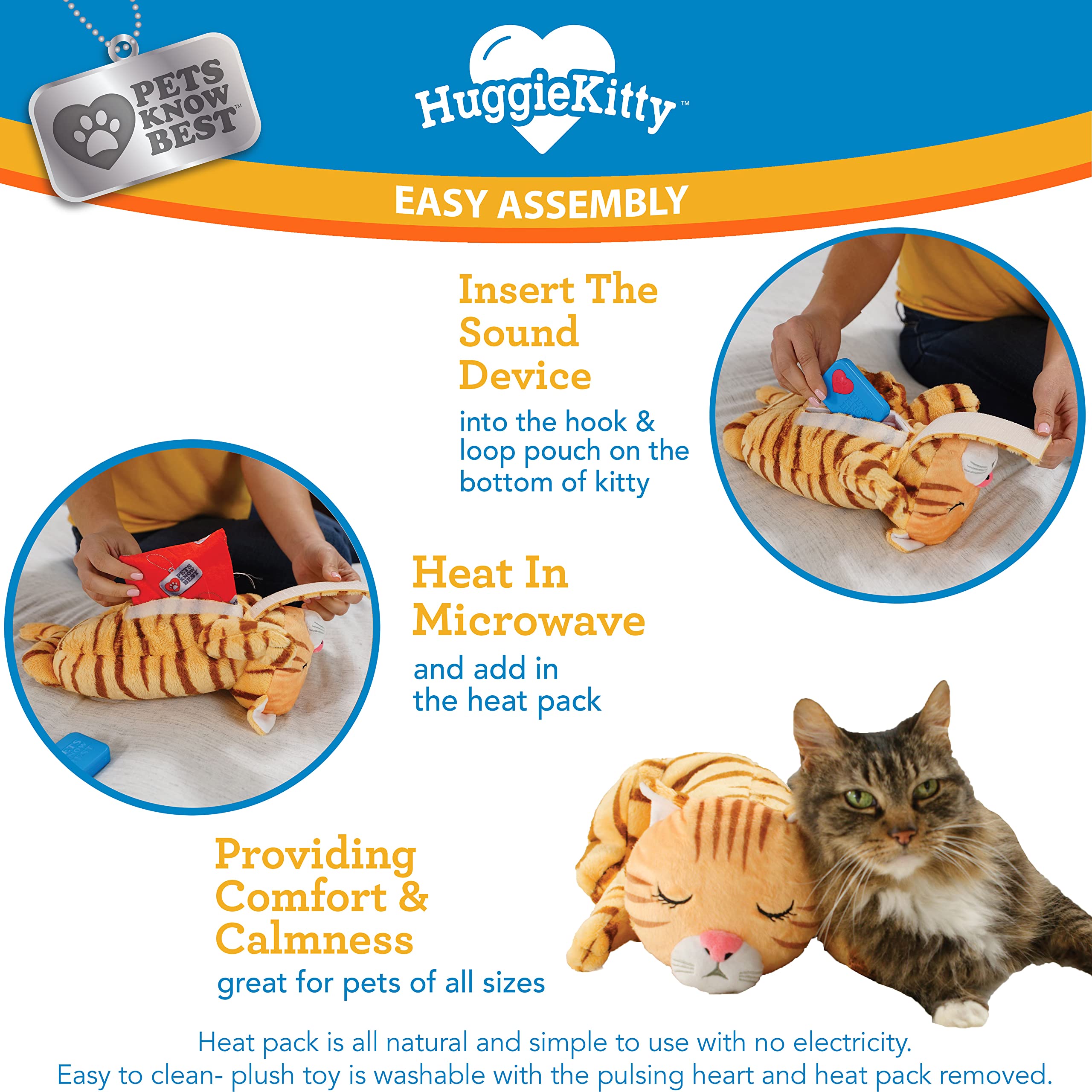 Pets Know Best HuggieKitty insert chauffant amovible offrant chaleur réconfortante