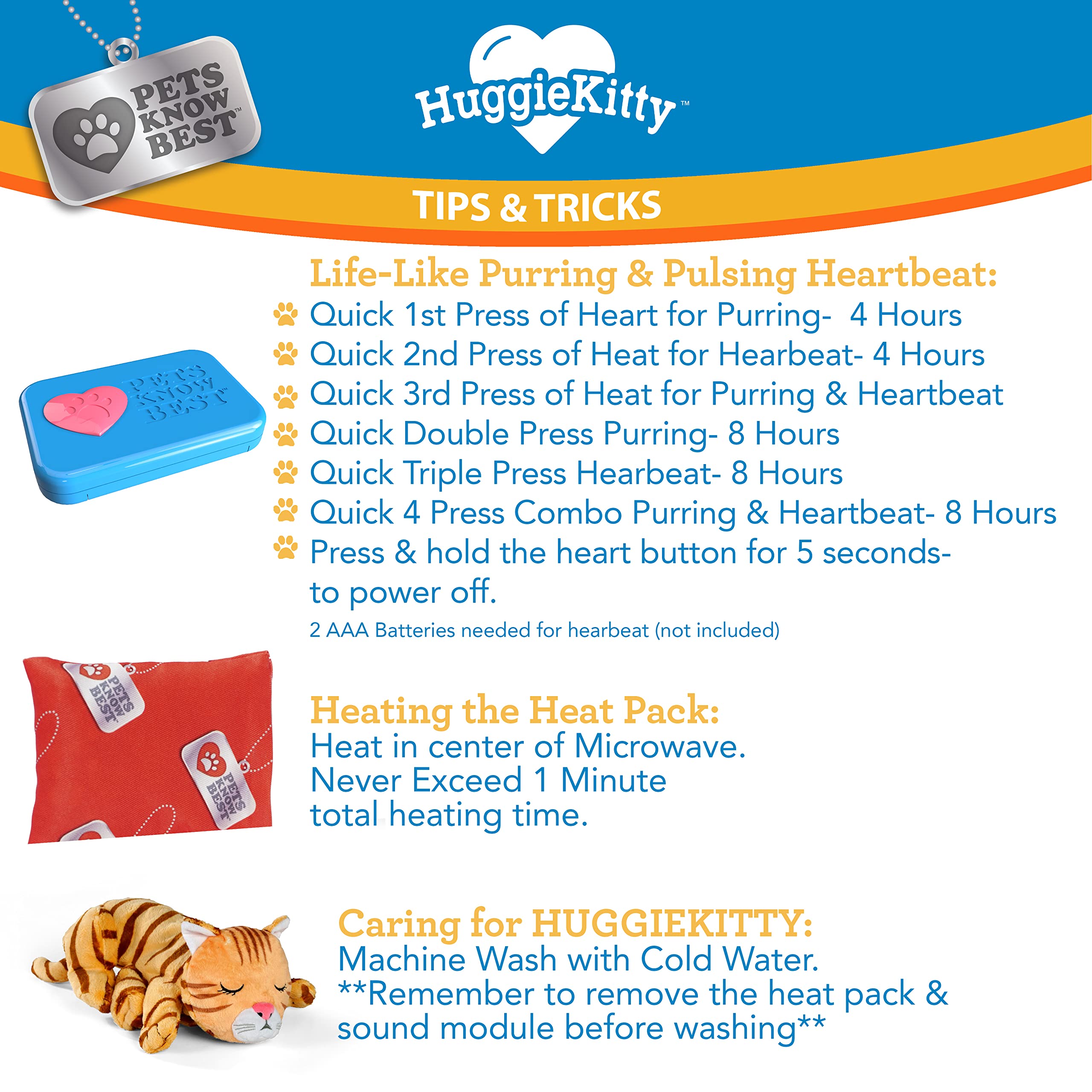 Pets Know Best HuggieKitty module sonore en place recréant ronron apaisant