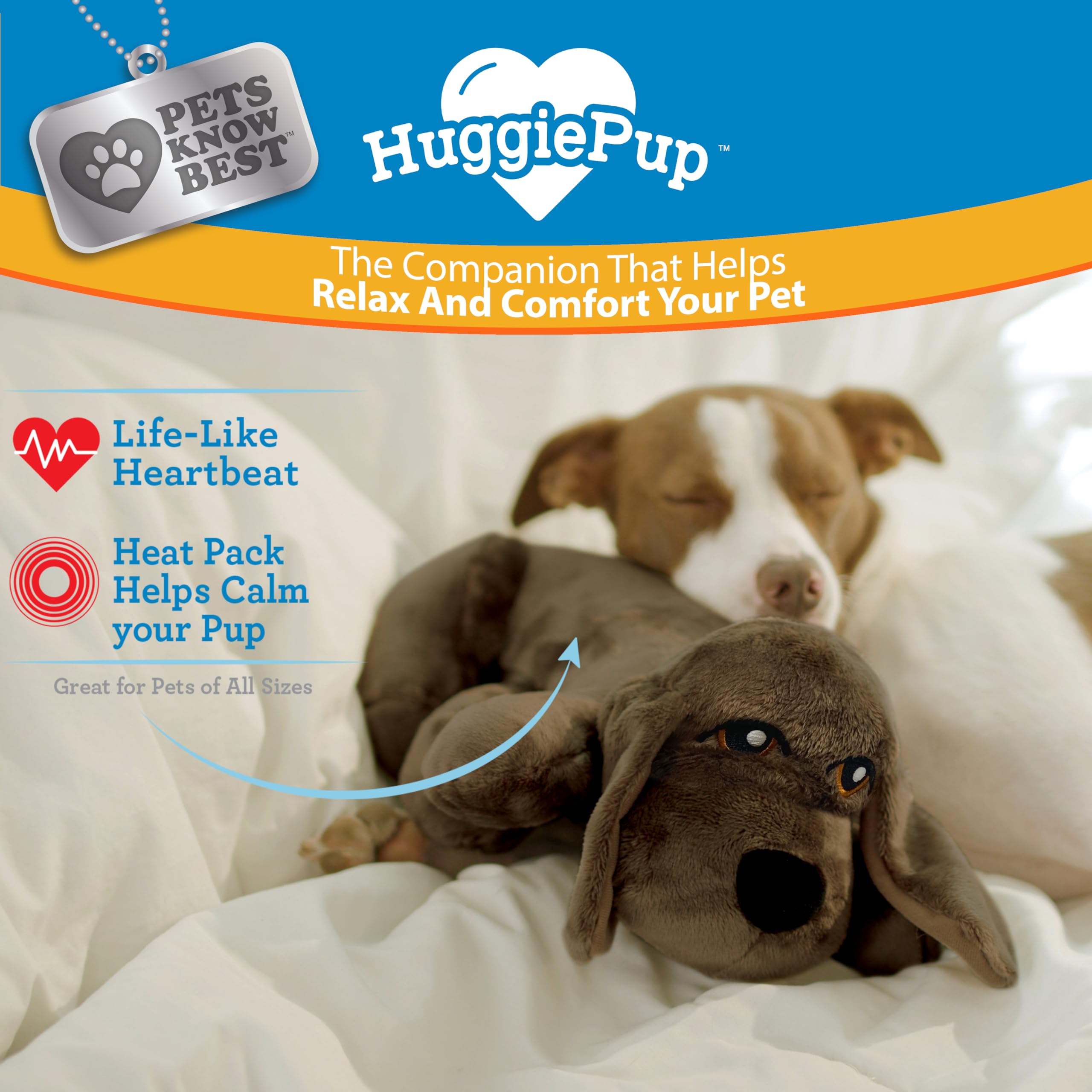Pets Know Best HuggiePup gros plan tissu et couture garantissant douceur