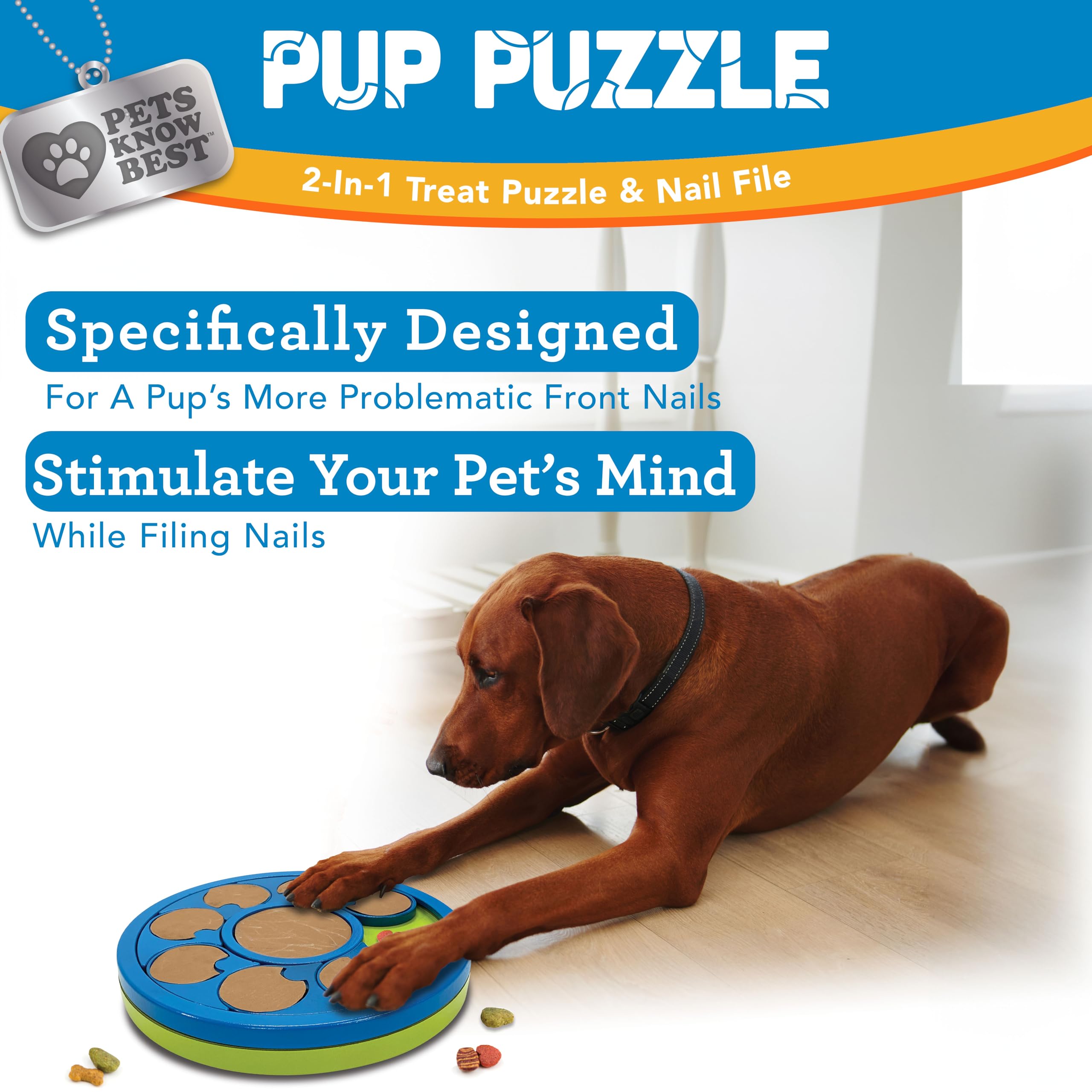 Pets Know Best Pup Puzzle compartiment à friandises rempli, renforce l'engagement