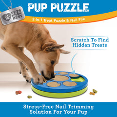 Pets Know Best Pup Puzzle gros plan de la surface abrasive, limage sûre des ongles