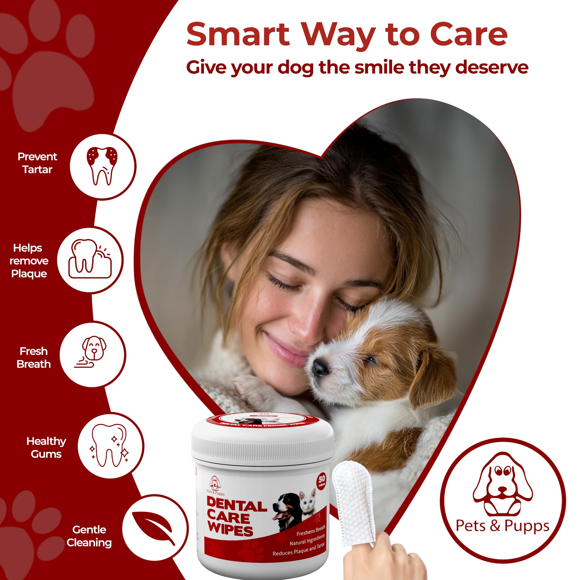 Pets & Pupps macro des fibres montre absorption et effet nettoyant puissant