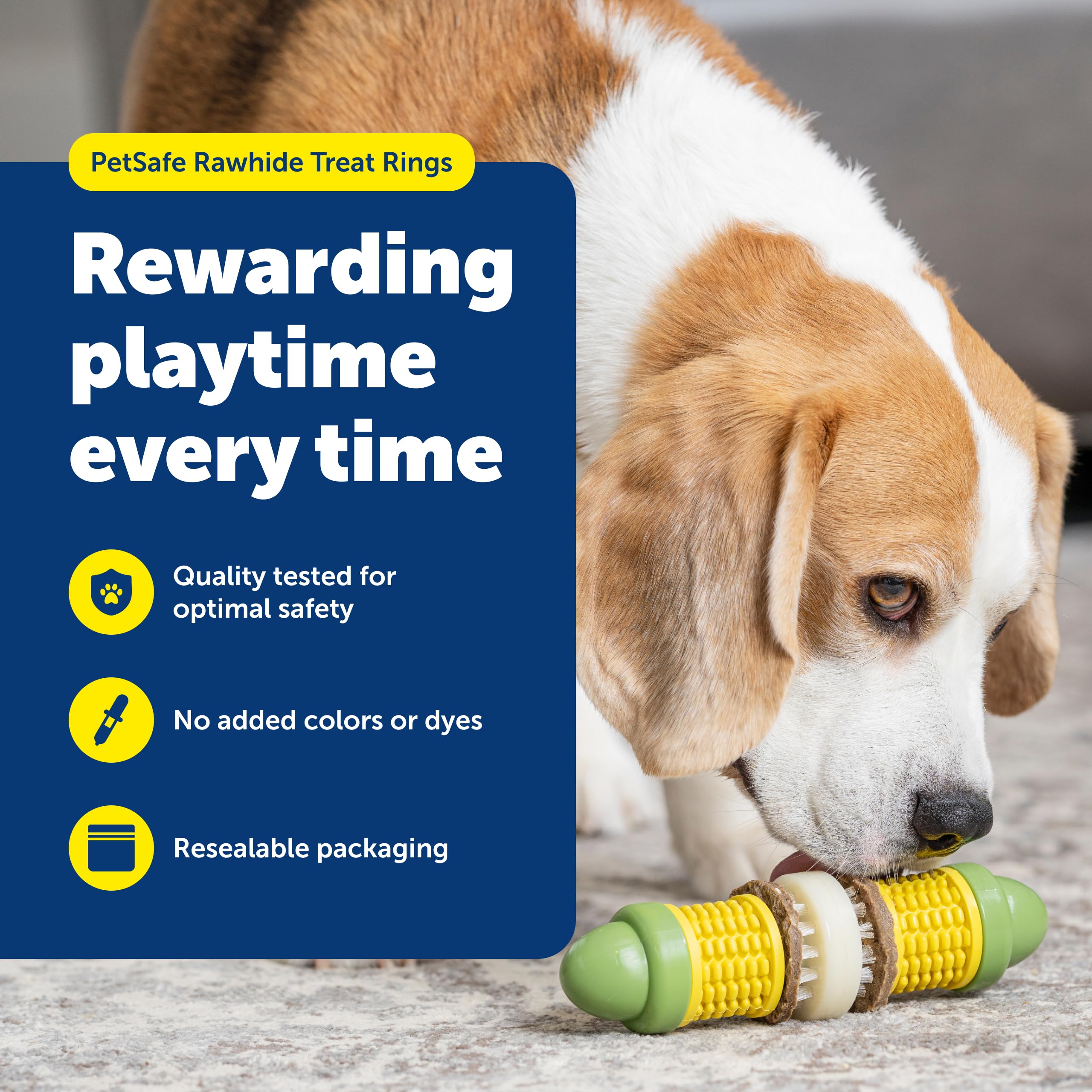 PetSafe gros plan sur texture rawhide et enrobage beurre de cacahuète attractif
