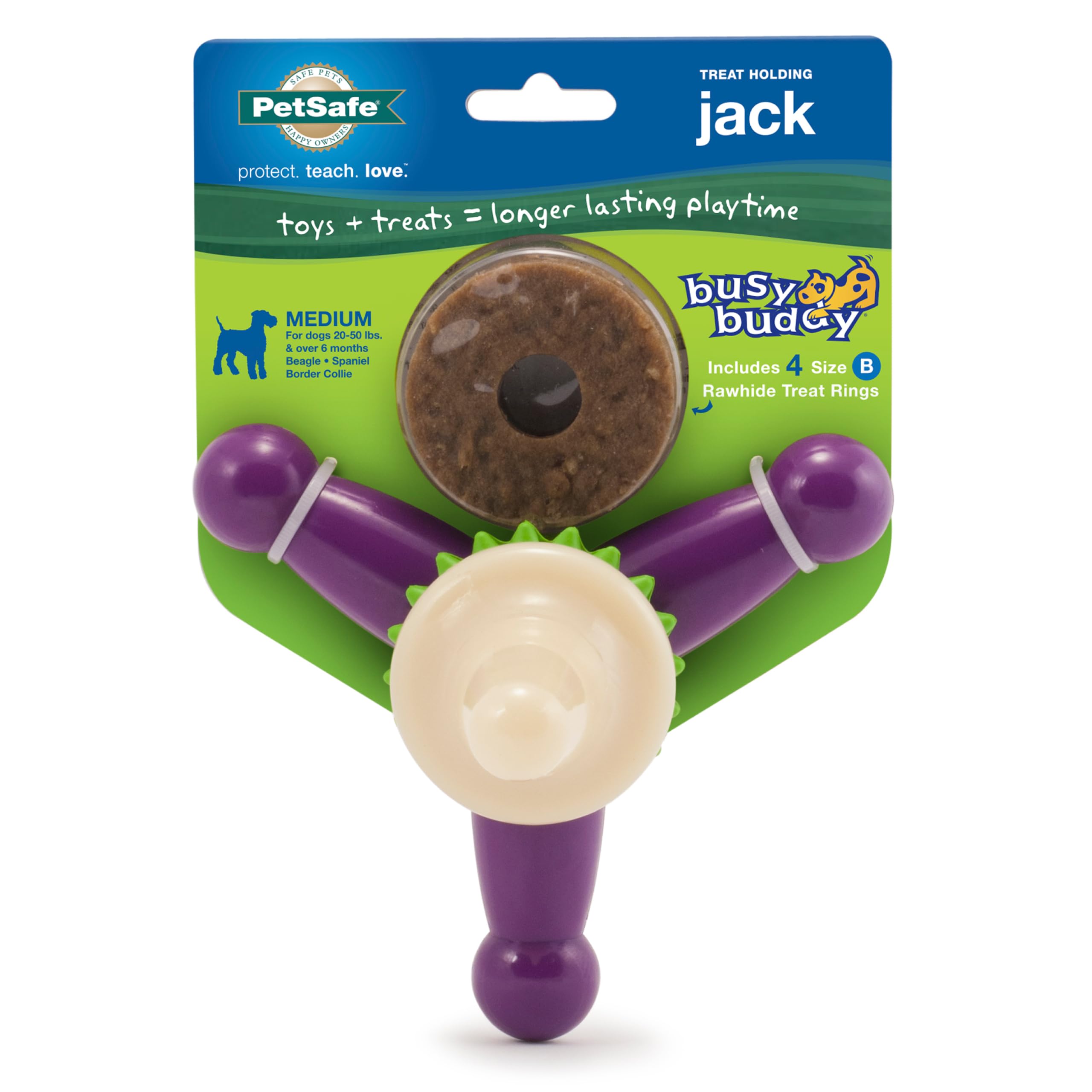 PetSafe Busy Buddy Jack face avant montrant la forme robuste et durable