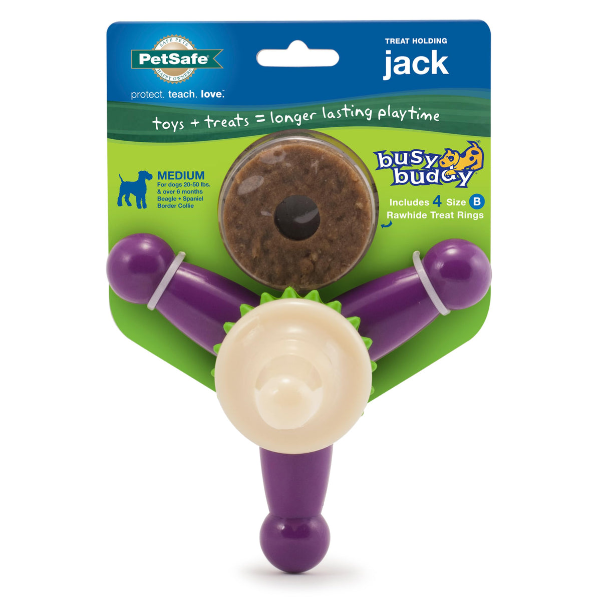 PetSafe Busy Buddy Jack face avant montrant la forme robuste et durable