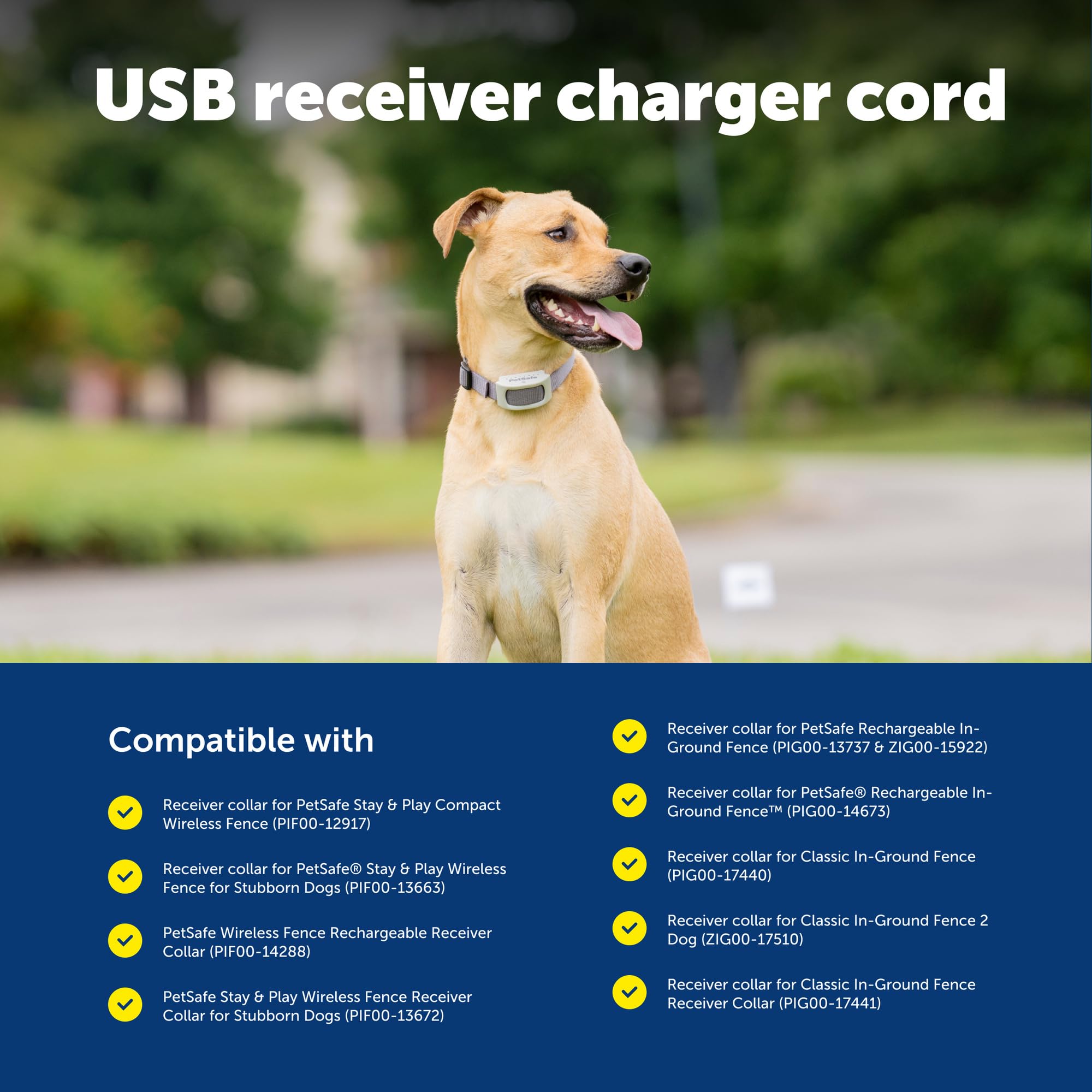 Détail du connecteur USB PetSafe offrant une charge fiable et sûre