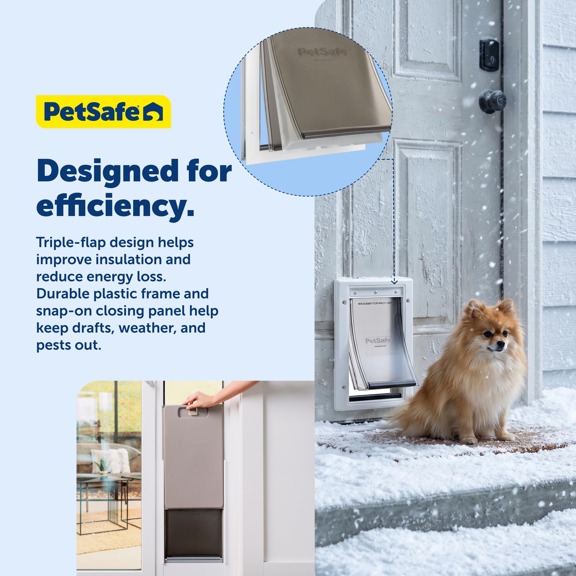 PetSafe chatière avec comparaison de taille pour évaluer l'accès animal