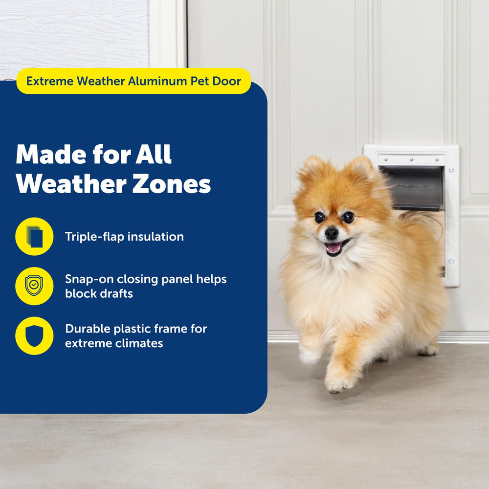 PetSafe détail du battant central isolé pour meilleure protection thermique
