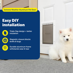 PetSafe gros plan sur les trois battants isolants montrant meilleure isolation