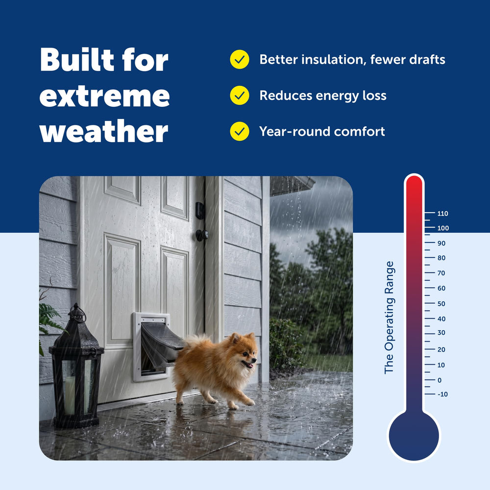 PetSafe chatière en cours d'installation sur porte pour montage DIY facile