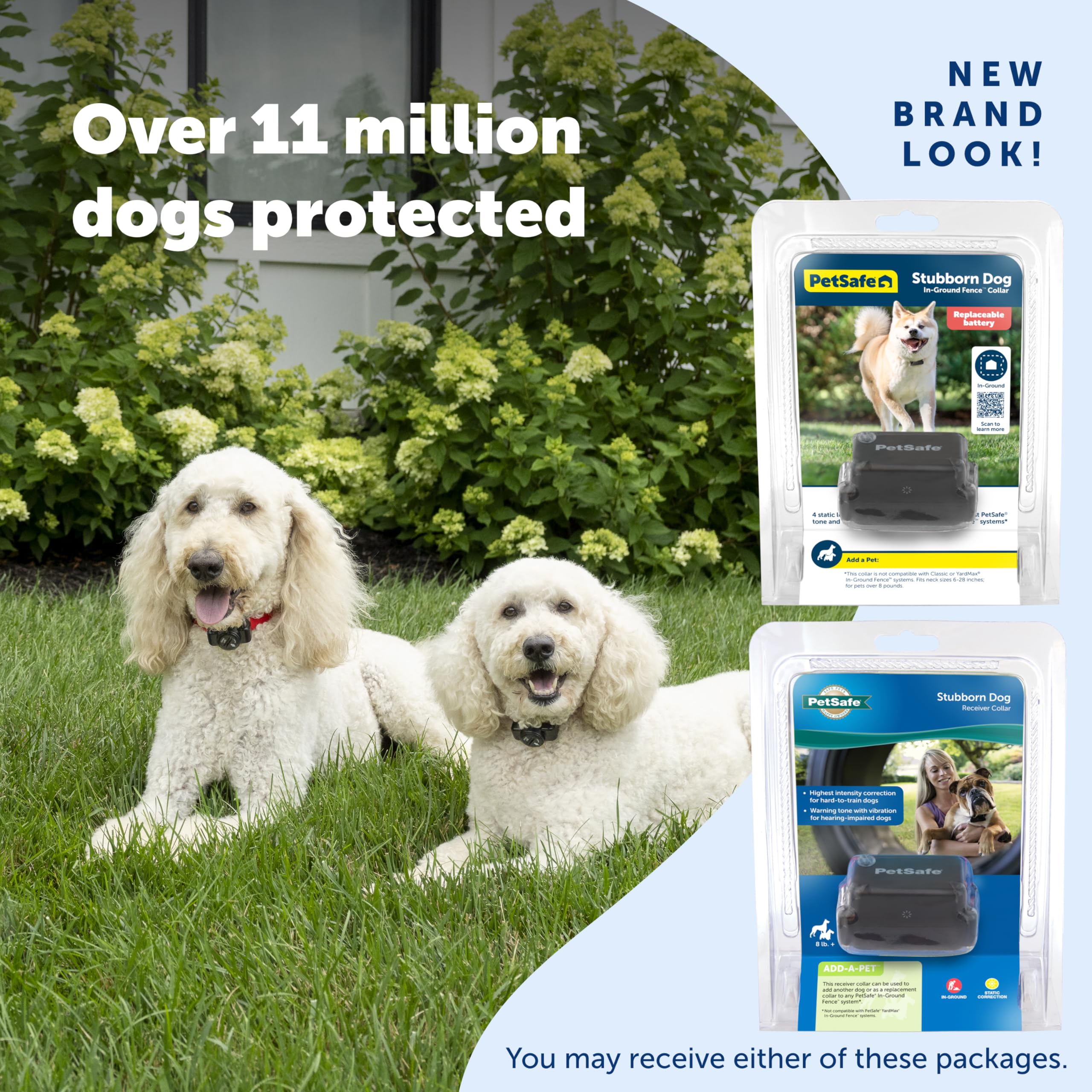 PetSafe collier emballage indiquant compatibilité avec systèmes enterrés