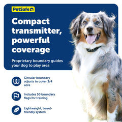 PetSafe colliers en usage dans jardin démontrant zone de jeu sécurisée
