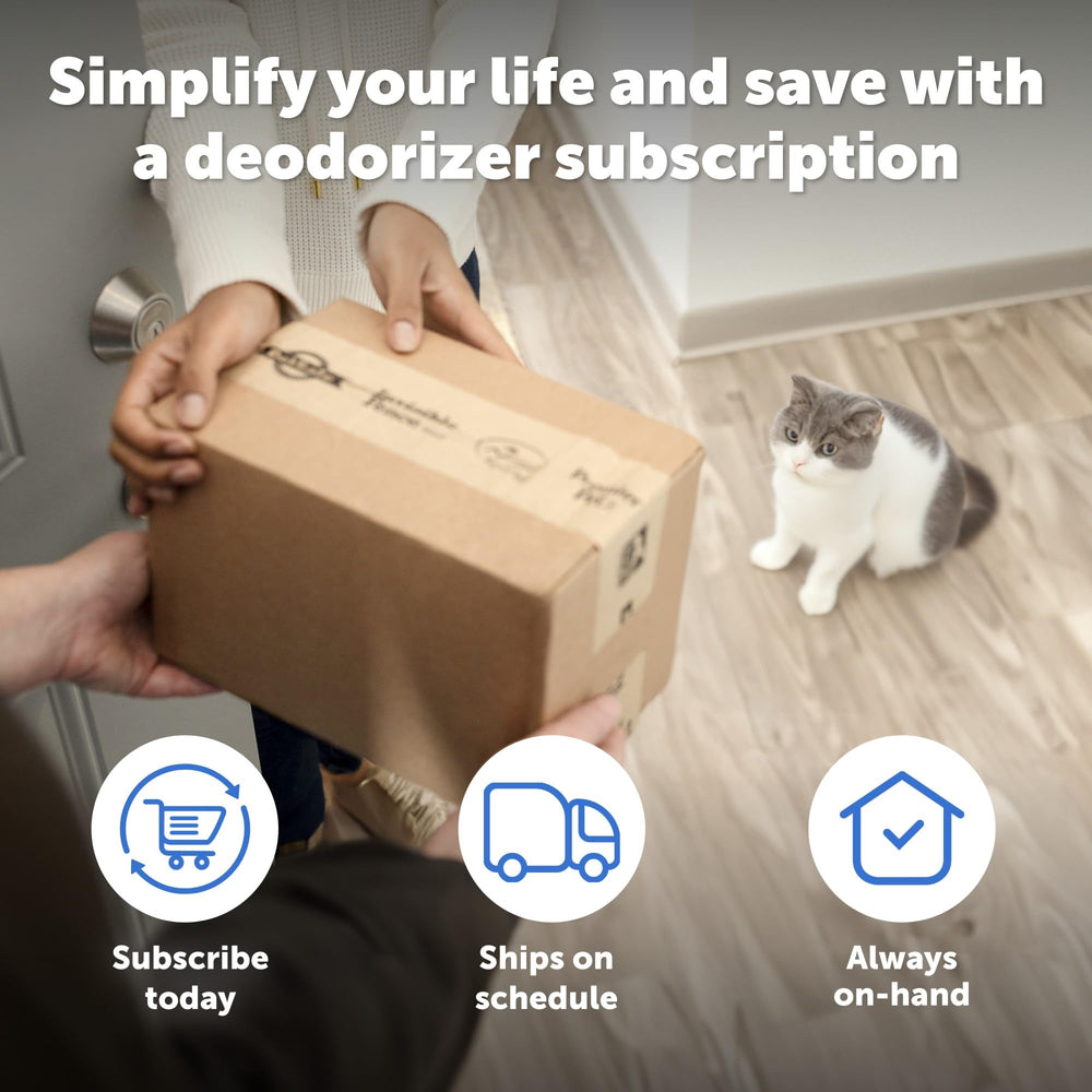 PetSafe déodorant comparé à une main pour taille et contrôle pratique