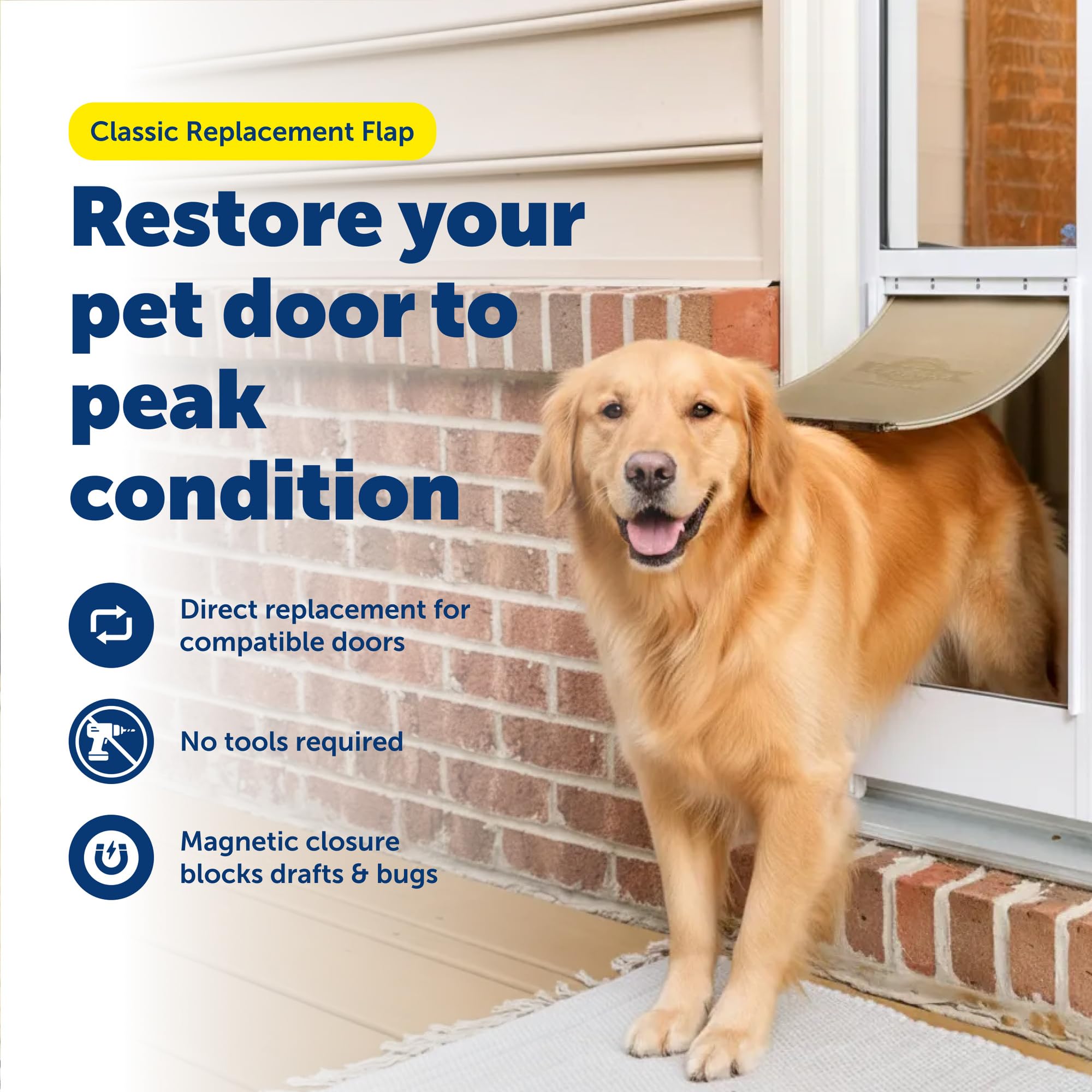 PetSafe gros plan aimants en bas assurant fermeture stable et isolation