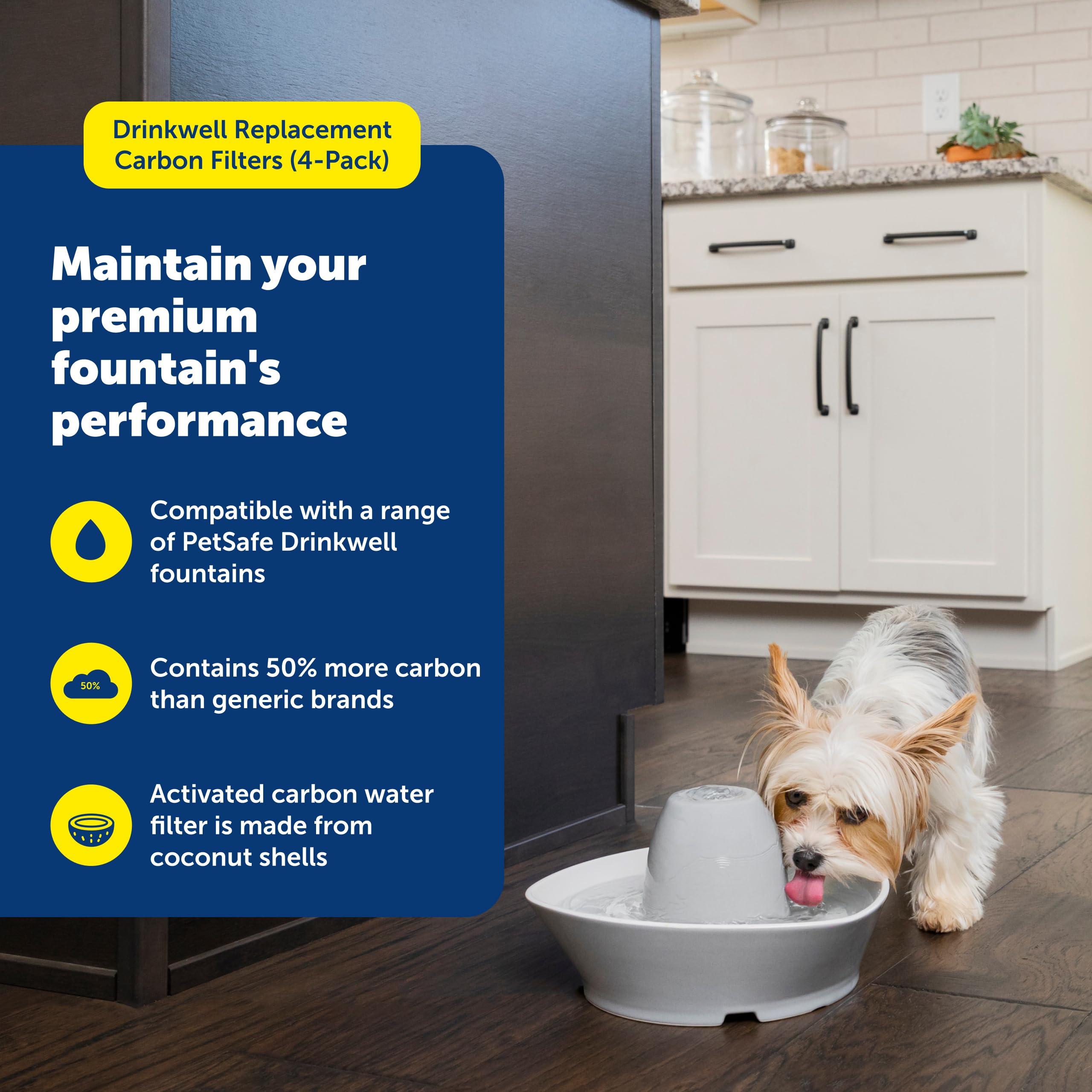 Gros plan du charbon activé PetSafe montrant la texture pour plus d'adsorption