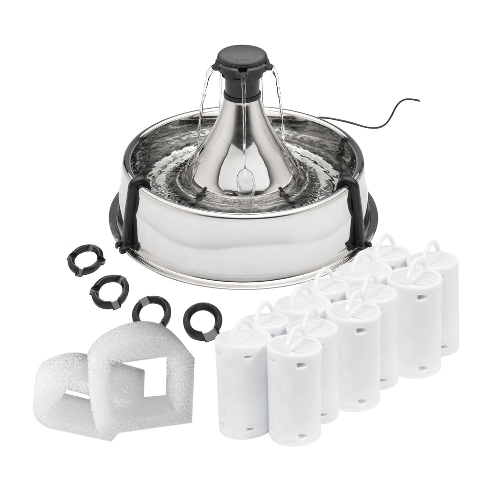 PetSafe fontaine frontale montrant accès 360° et grande capacité