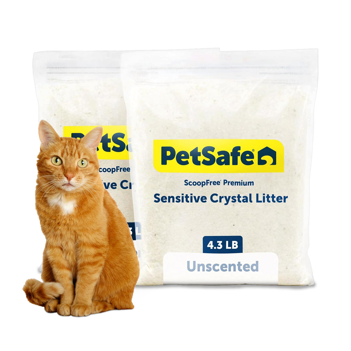 PetSafe emballage avant montrant le format 2 sacs et bénéfice autonomie