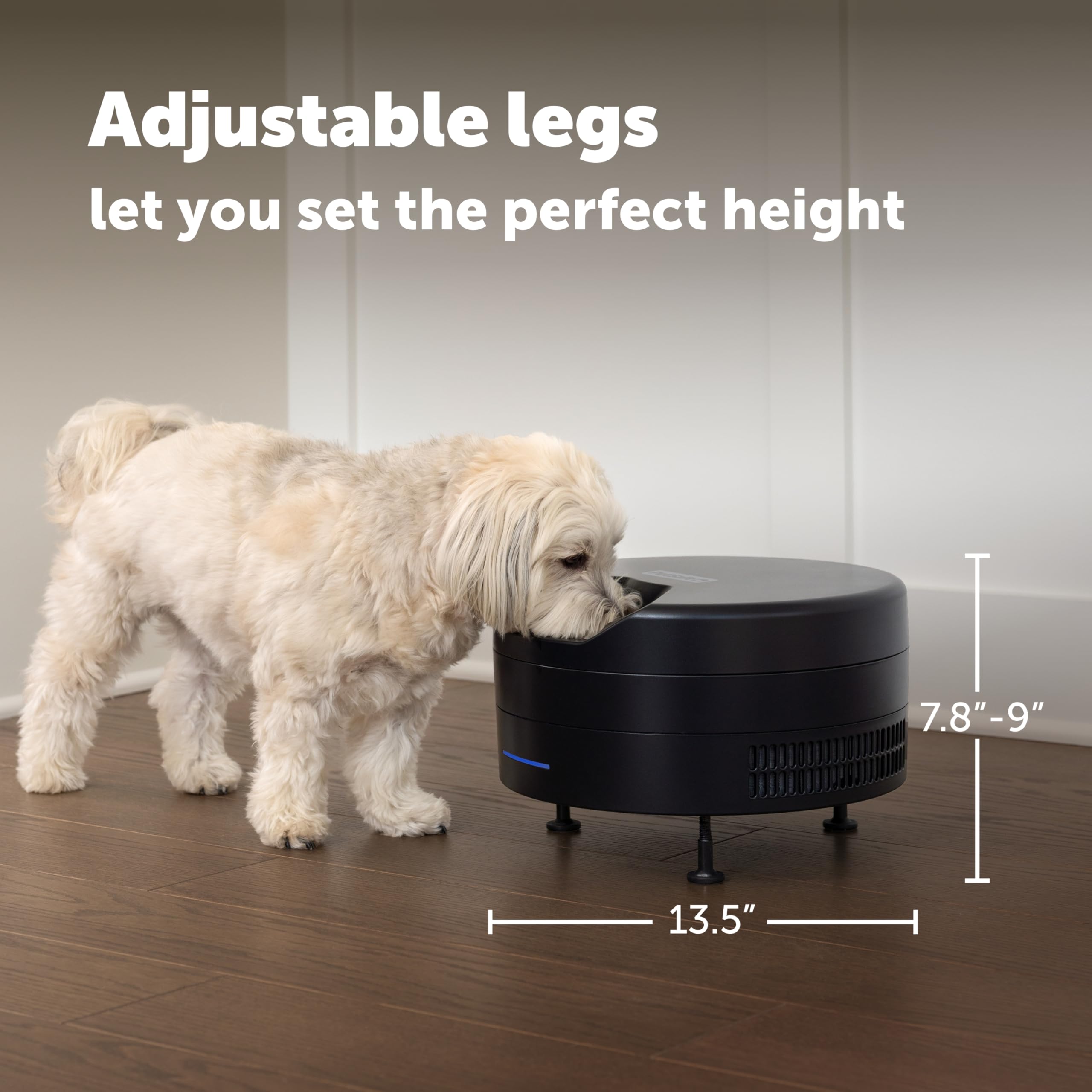 PetSafe FreshFeed panneau de commande montrant boutons et réglages simples à utiliser