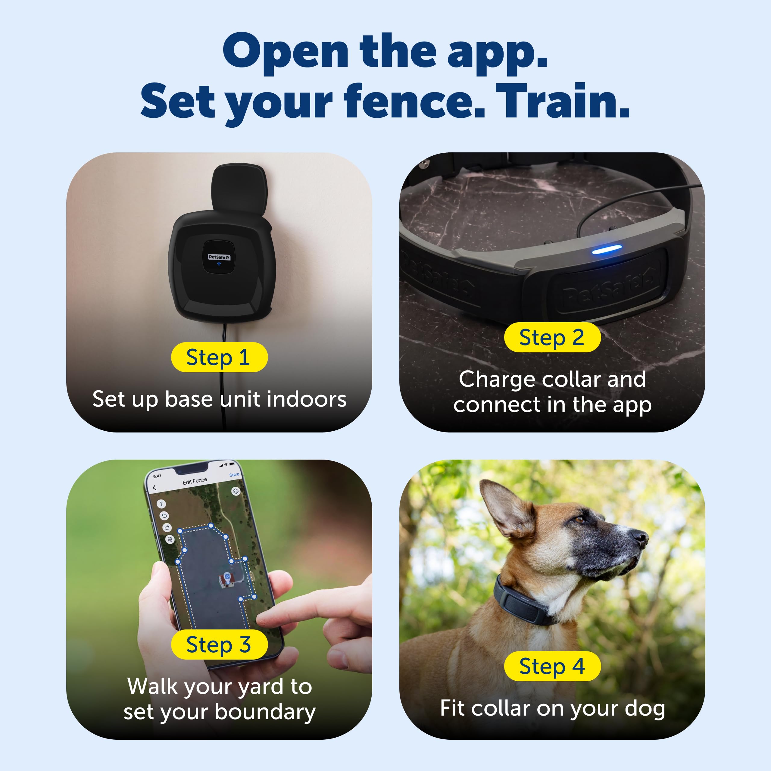 PetSafe application affichant carte et configuration simple