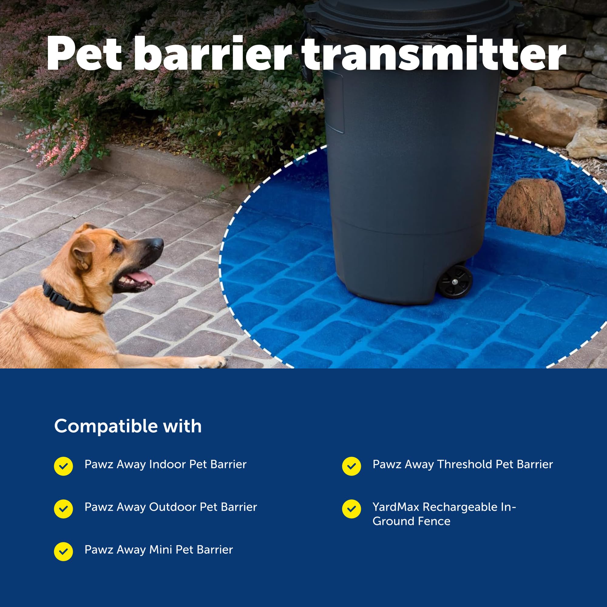 PetSafe Pawz Away comparaison taille avec main pour faciliter l'évaluation