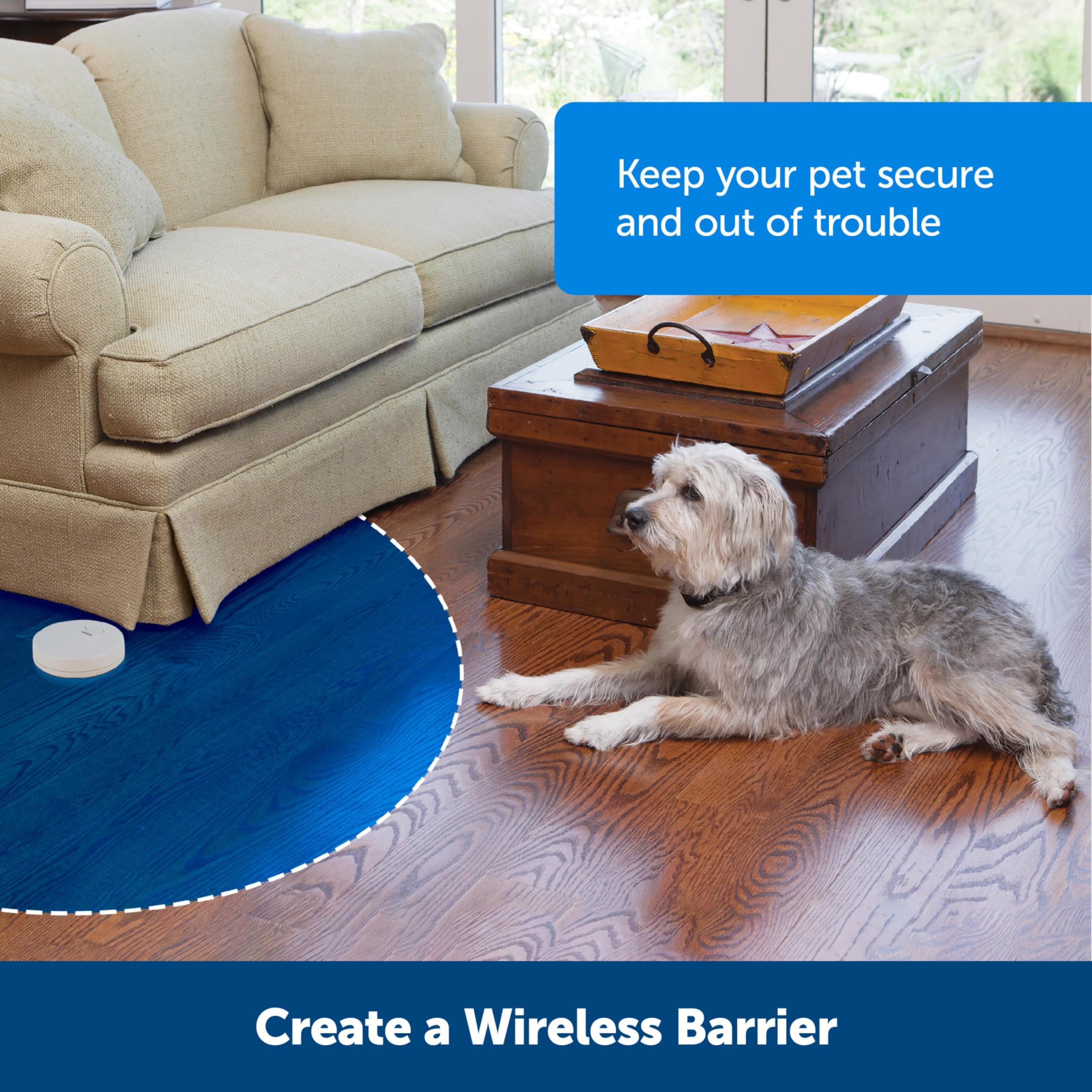 PetSafe transmetteur placé en cuisine pour protéger zones sensibles